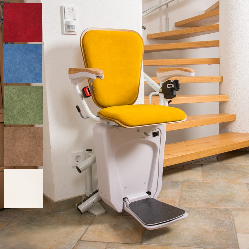 Alpha Premium Treppenlift helles Holz
